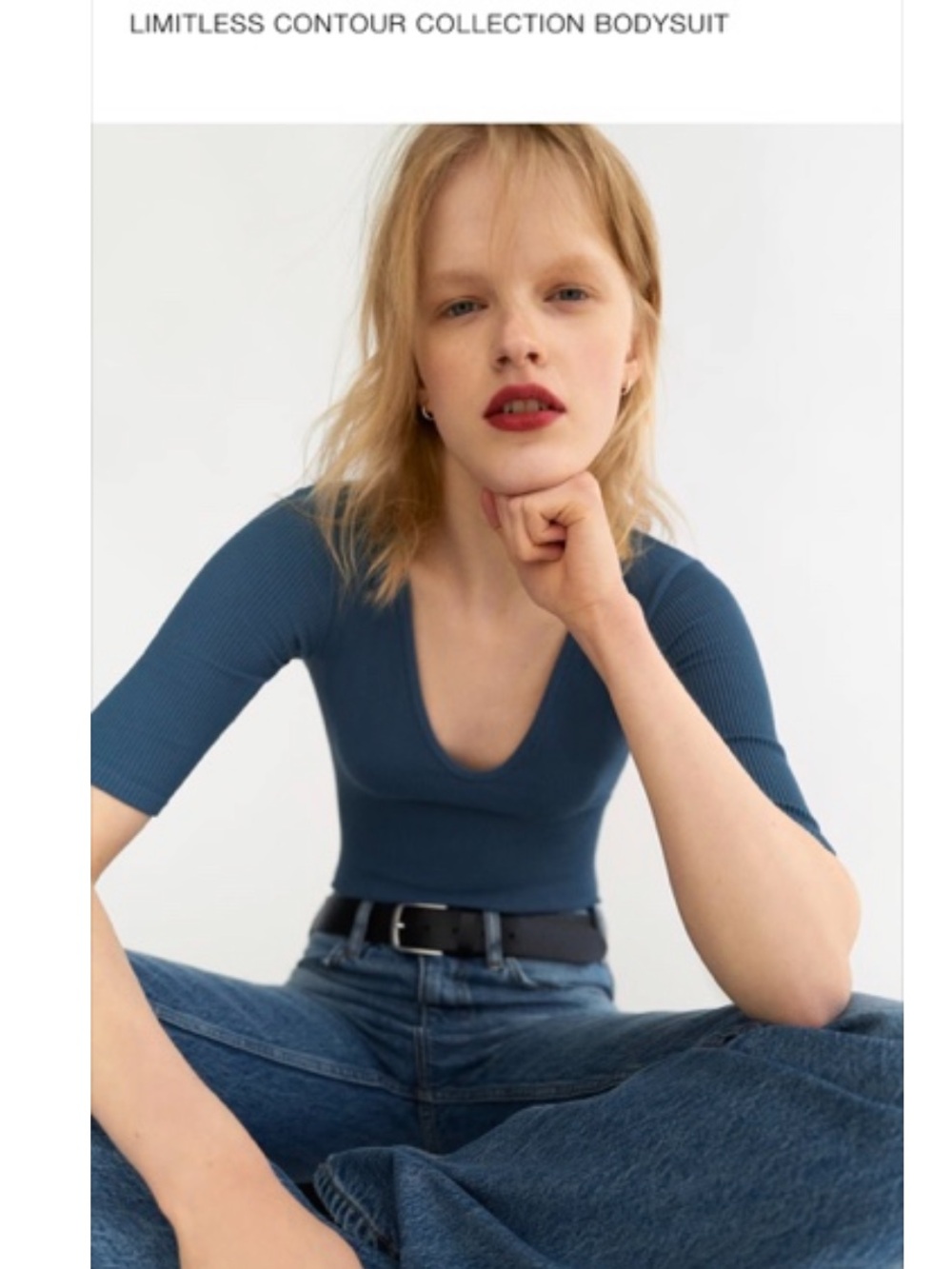 Zara Limitless Contour Scoop-Neck Bodysuit